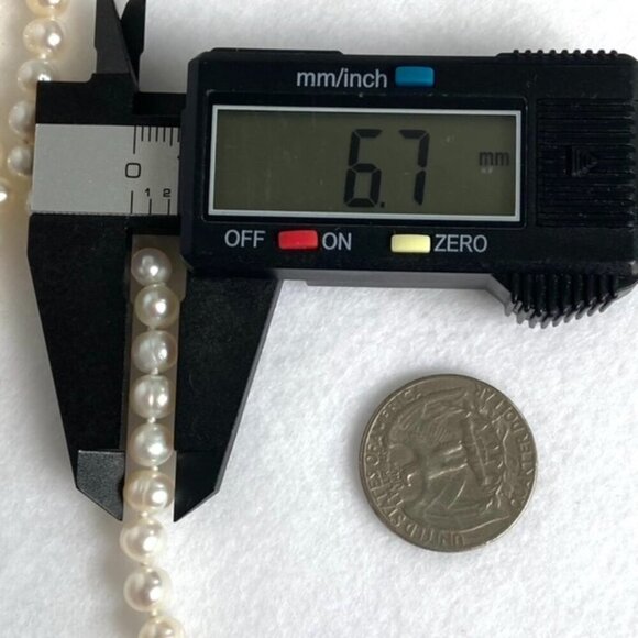 Sterling Silver 925 Layered Beige Baroque Triple Strand Pearl Necklace 18" - 19" - Picture 14 of 16